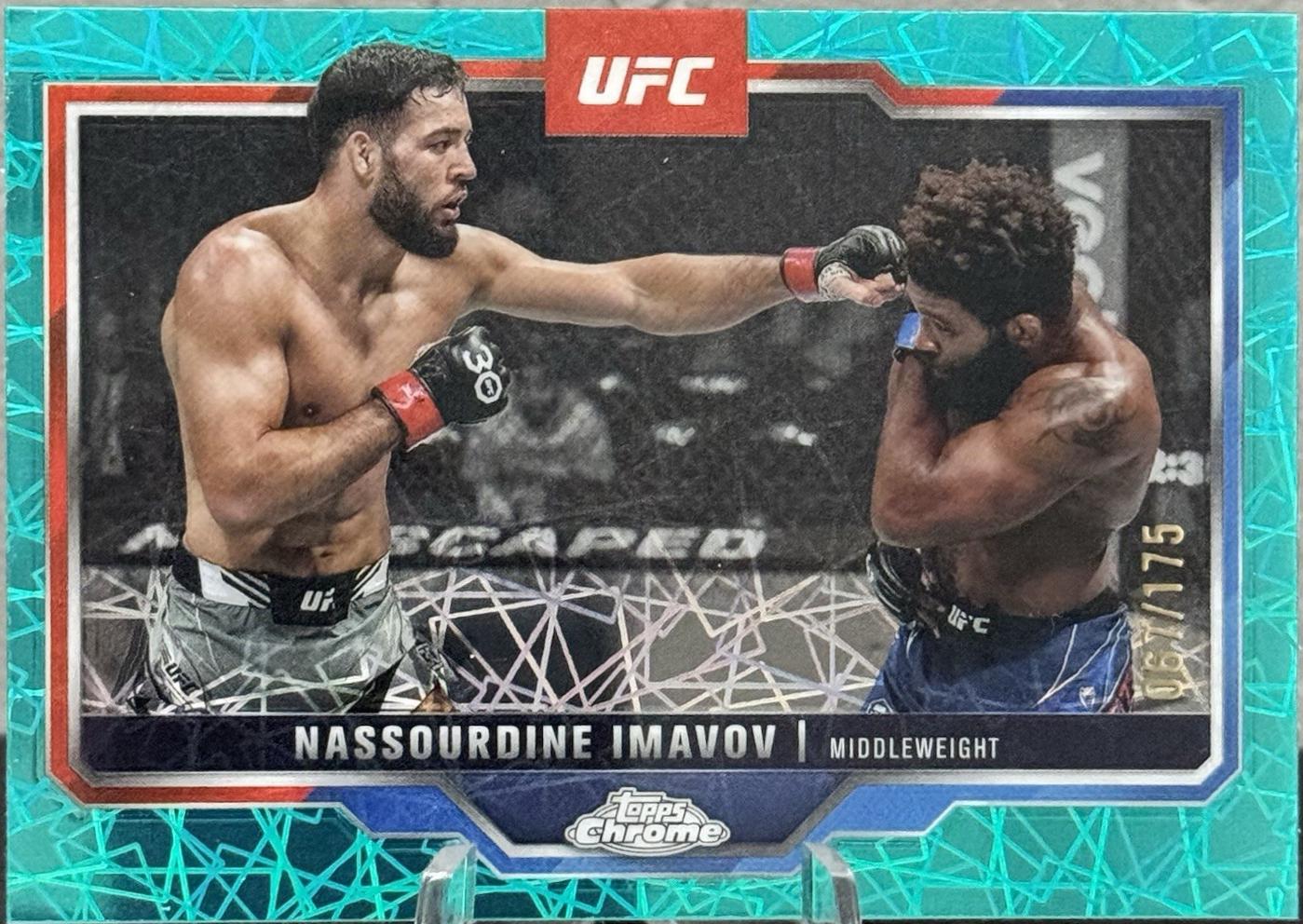 Nassourdine Imavov 2025 Topps Chrome UFC Base #155 Teal Lazer Refractor