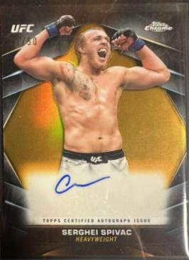 Serghei Spivac 2024 Topps Chrome UFC Chrome Veteran Autographs #CVA-SSP Gold Refractor