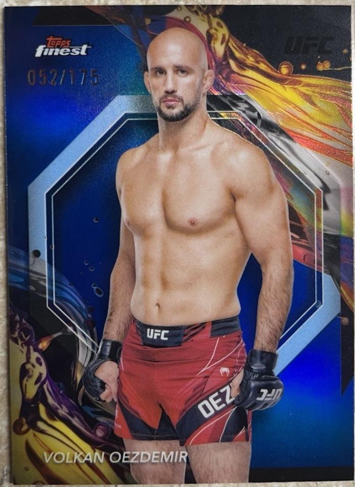 Volkan Oezdemir 2024 Topps Finest UFC Base Uncommon #125 Blue Refractor
