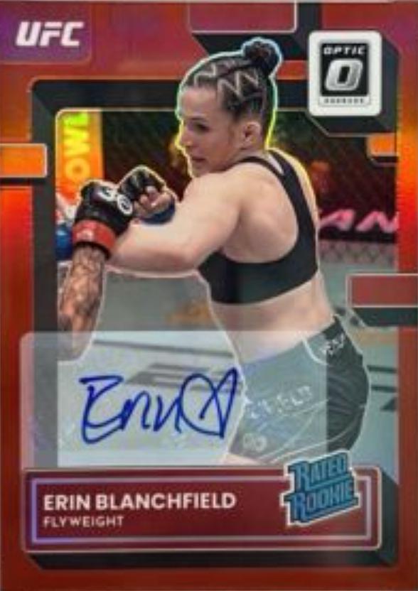 Erin Blanchfield 2023 Panini Donruss Optic UFC Base Rated Rookies Signatures #124 Gold