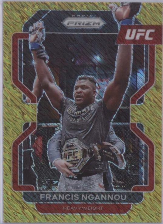 Francis Ngannou 2022 Panini Prizm UFC Base #153 Gold Shimmer