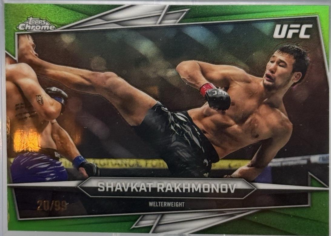 Shavkat Rakhmonov 2026 Topps Chrome UFC Base #176 Green Refractor