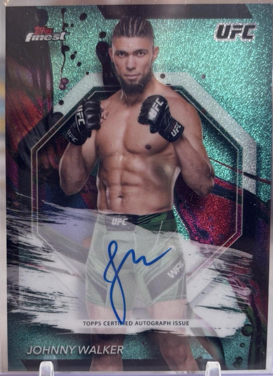 Johnny Walker 2024 Topps Finest UFC Finest Autographs #FA-JWR Aqua Glitter Refractor