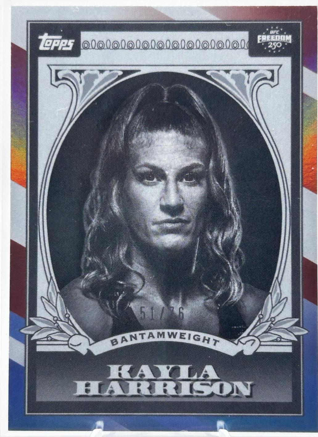Kayla Harrison 2026 Topps UFC Freedom 250 UFC Dollar #UD-14 Red White Blue