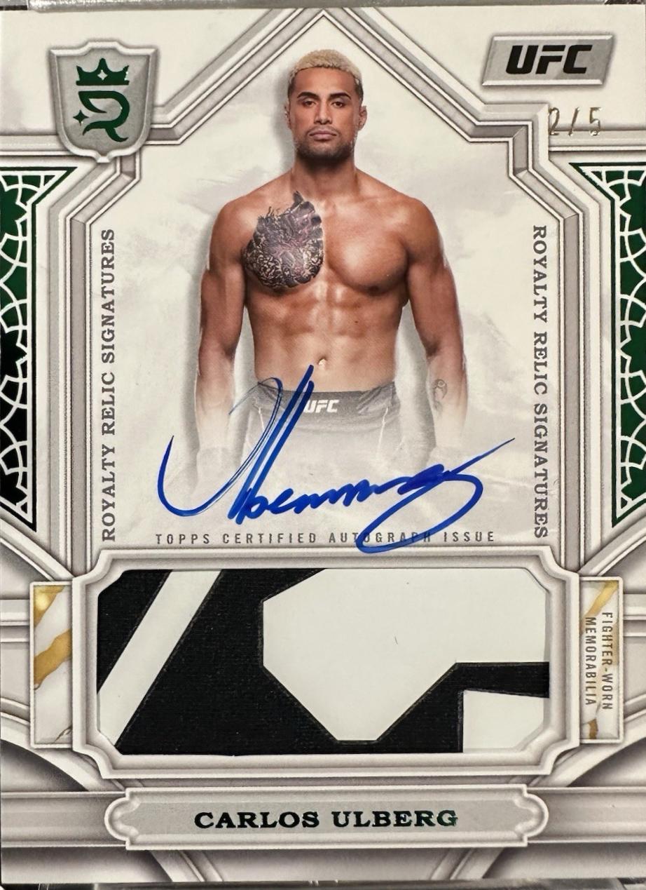 Carlos Ulberg 2024 Topps Royalty UFC Royalty Relic Signatures #RYS-CUG Platinum