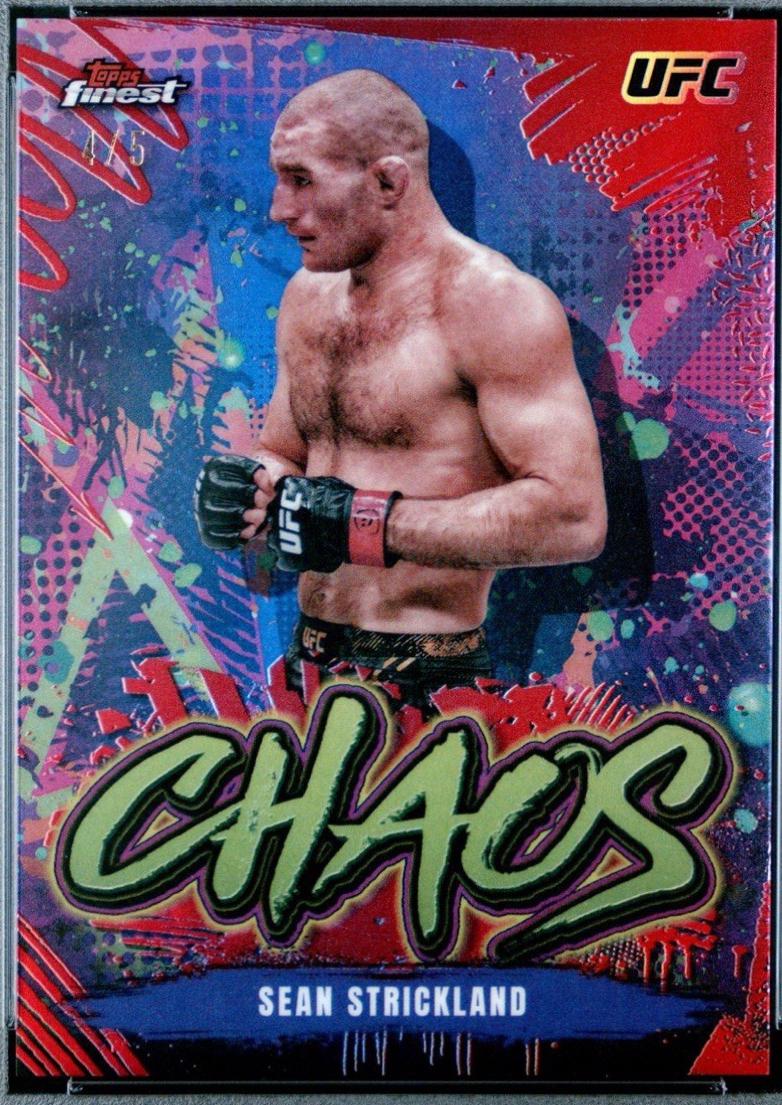 Sean Strickland 2024 Topps Finest UFC Chaos #CHA-11 Red Refractor