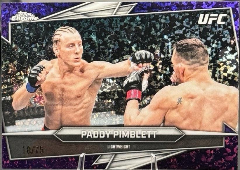 Paddy Pimblett 2026 Topps Chrome UFC Base #23 Purple Mini Diamonds Refractor