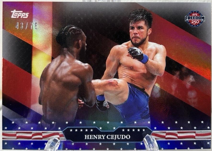 Henry Cejudo 2026 Topps UFC Freedom 250 Base #11 Red White Blue