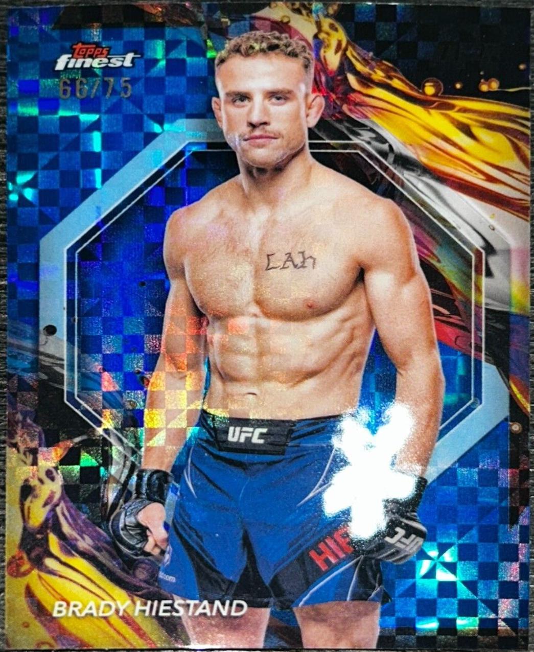 Brady Hiestand 2024 Topps Finest UFC Base Uncommon #162 Blue Checkerboard Refractor