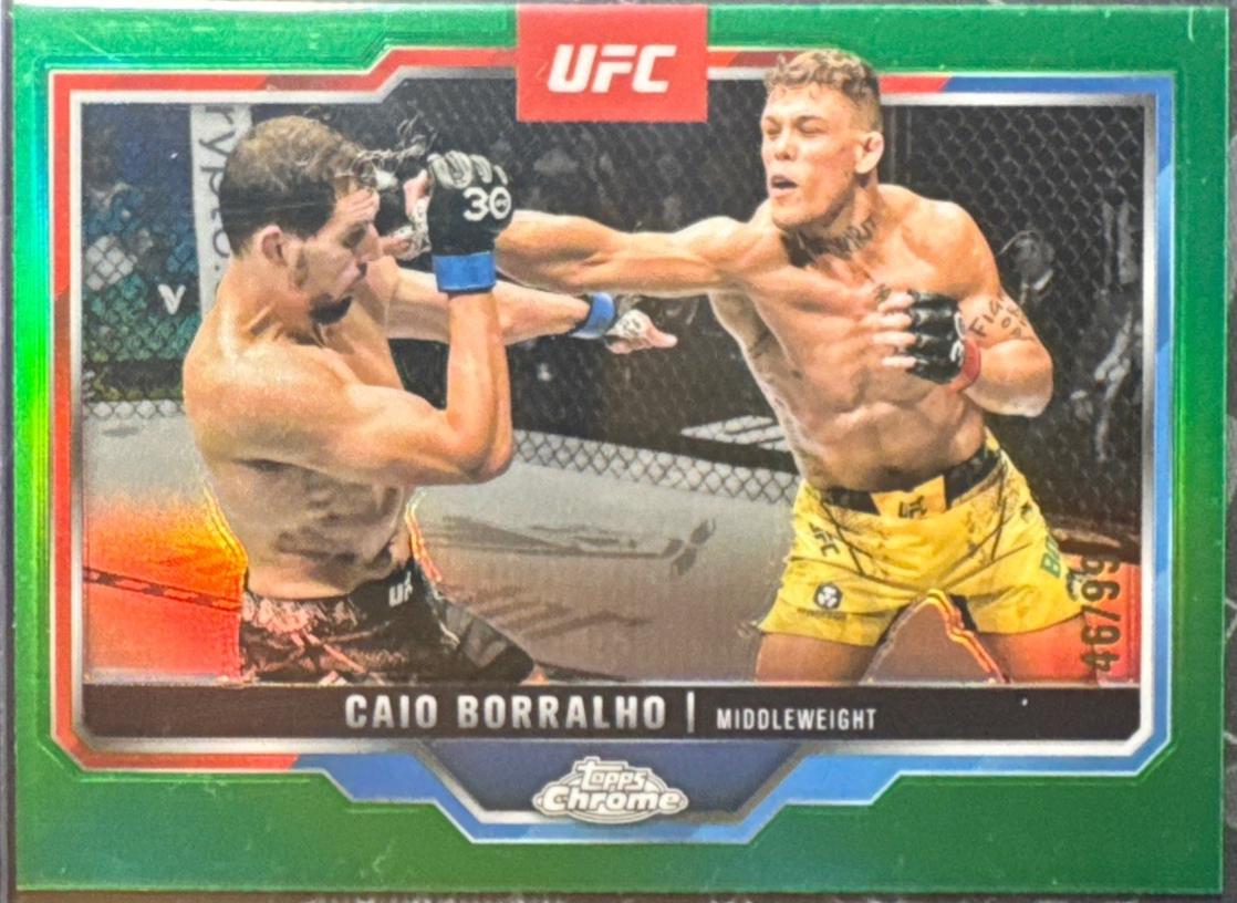 Caio Borralho 2025 Topps Chrome UFC Base #49 Green Refractor