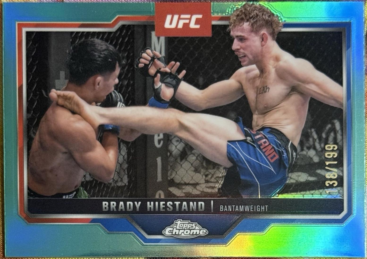 Brady Hiestand 2025 Topps Chrome UFC Base #199 Aqua Refractor