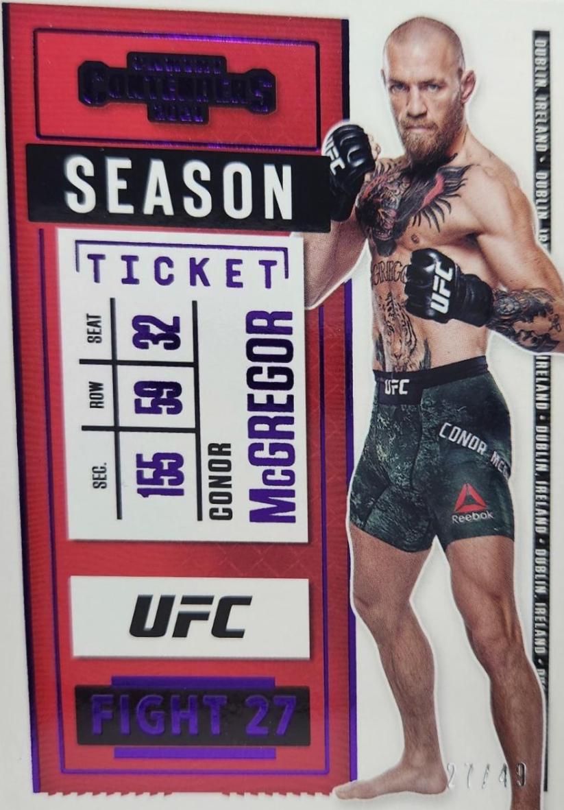 Conor McGregor 2021 Panini Chronicles UFC Base Contenders Season Ticket #1 Purple