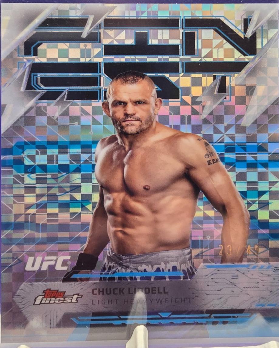Chuck Liddell 2025 Topps Finest UFC Base Rare #266 Blue Checkerboard Refractor