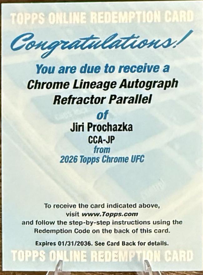 Jiri Prochazka 2026 Topps Chrome UFC Chrome Lineage Autographs #CCA-JP Refractor