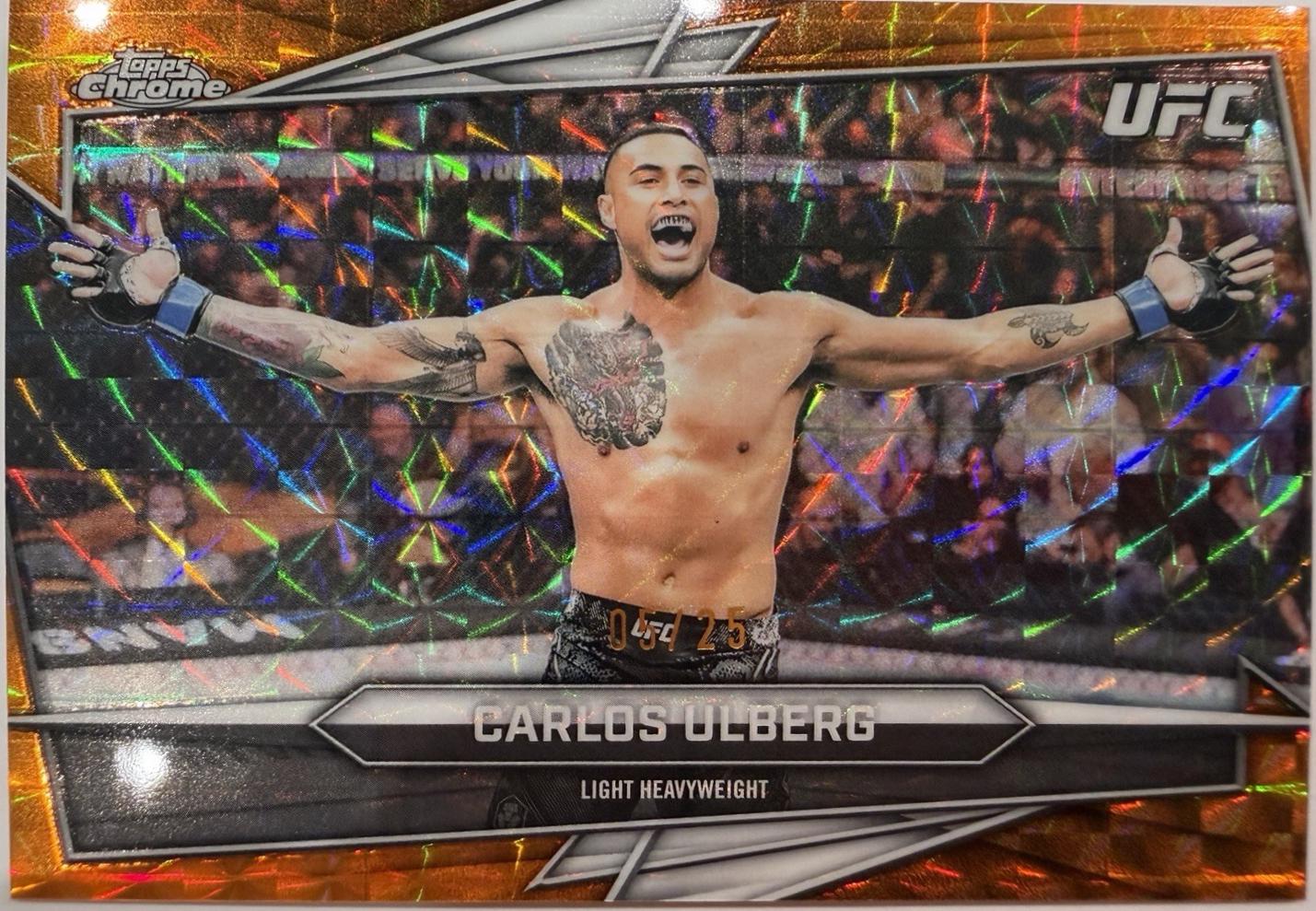 Carlos Ulberg 2026 Topps Chrome UFC Base #110 Orange Geometric Refractor