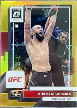 Khamzat Chimaev 2023 Panini Donruss Optic UFC Base #33 Gold
