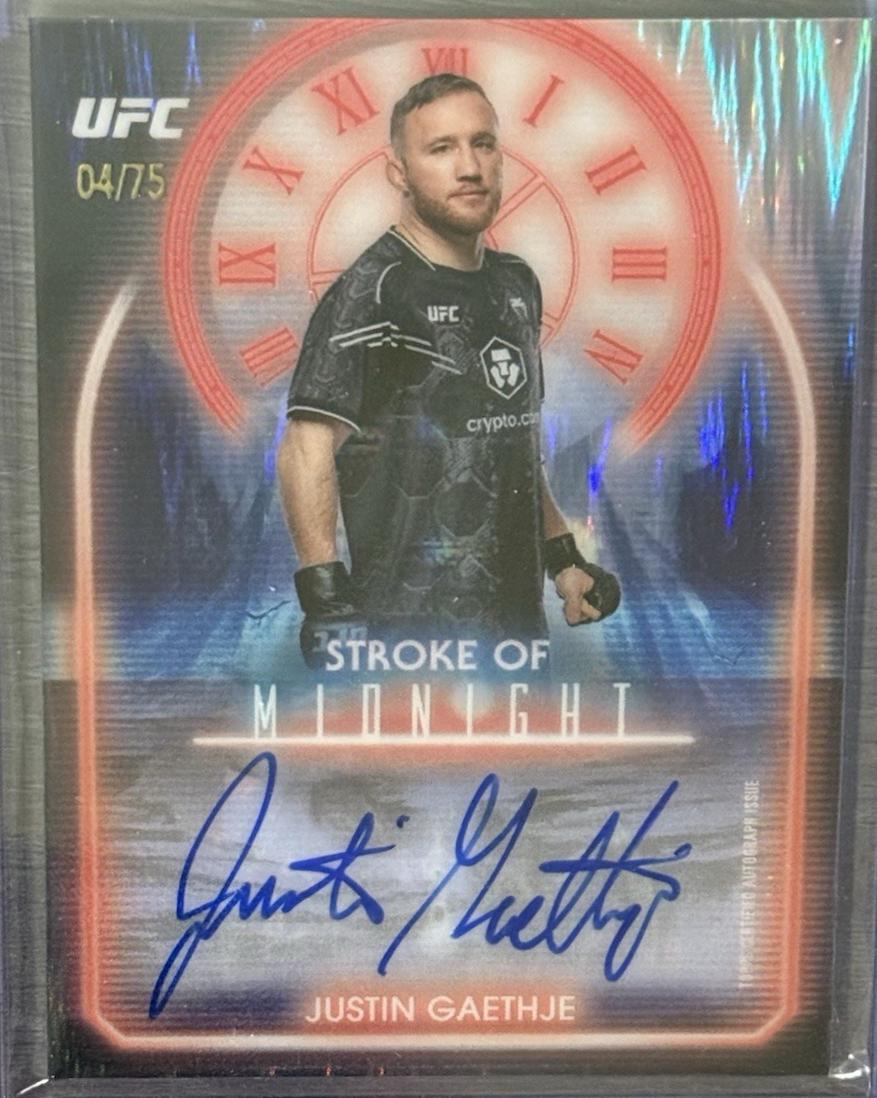 Justin Gaethje 2025 Topps Midnight UFC Stroke of Midnight Autographs #SMA-JG Dusk