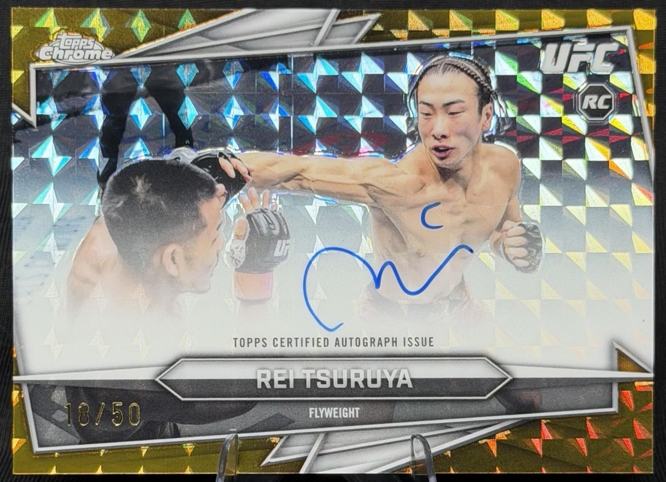 Rei Tsuruya 2026 Topps Chrome UFC Base Autographs #BAV-RT Gold Refractor