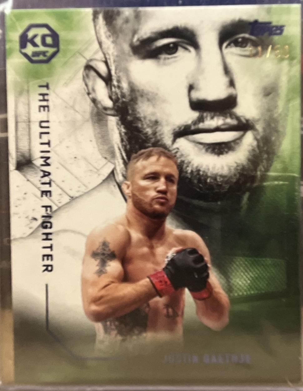 Justin Gaethje 2025 Topps Knockout UFC The Ultimate Fighter #UF-3 Blue