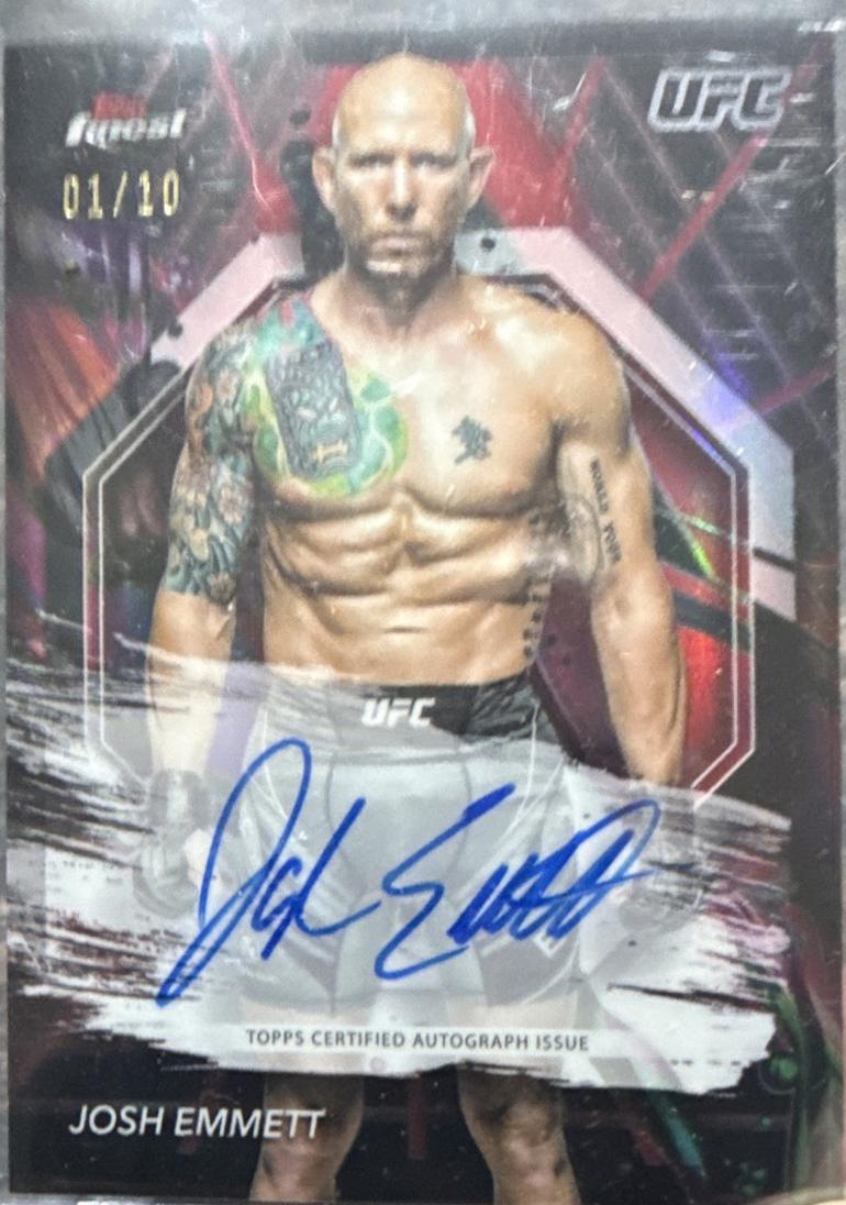 Josh Emmett 2024 Topps Finest UFC Finest Autographs #FA-JET Red Refractor