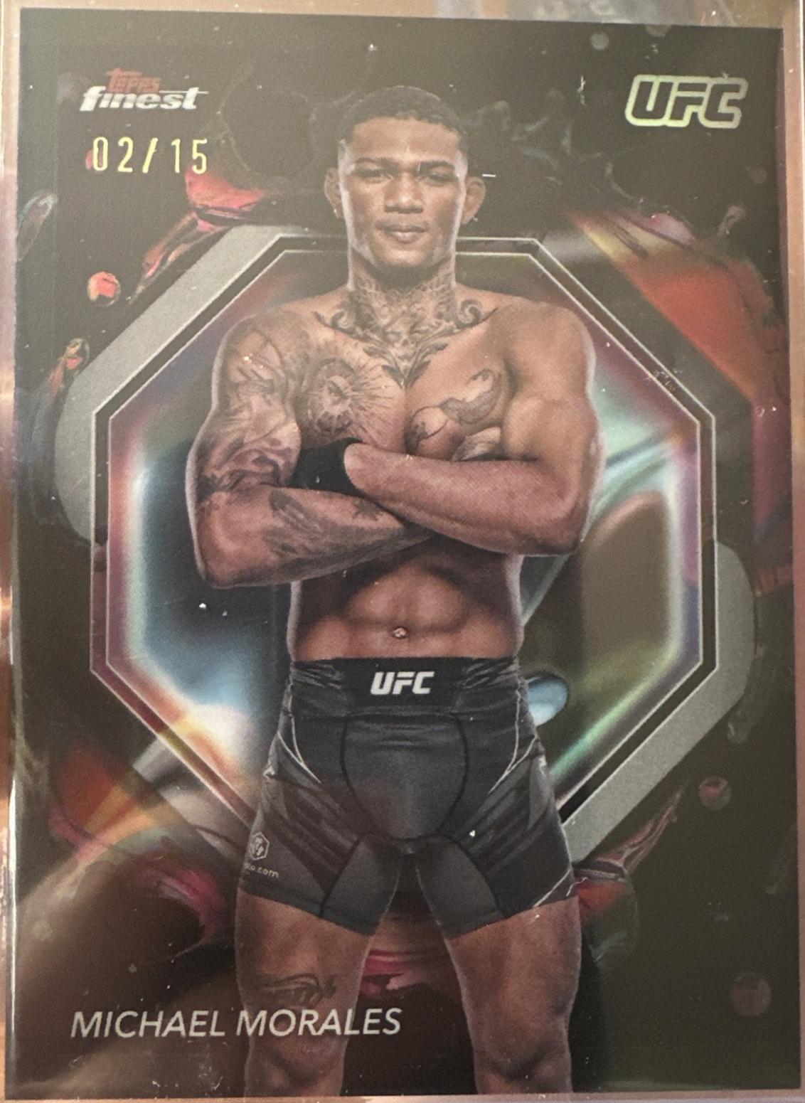 Michael Morales 2024 Topps Finest UFC Base Rare #236 Black Refractor