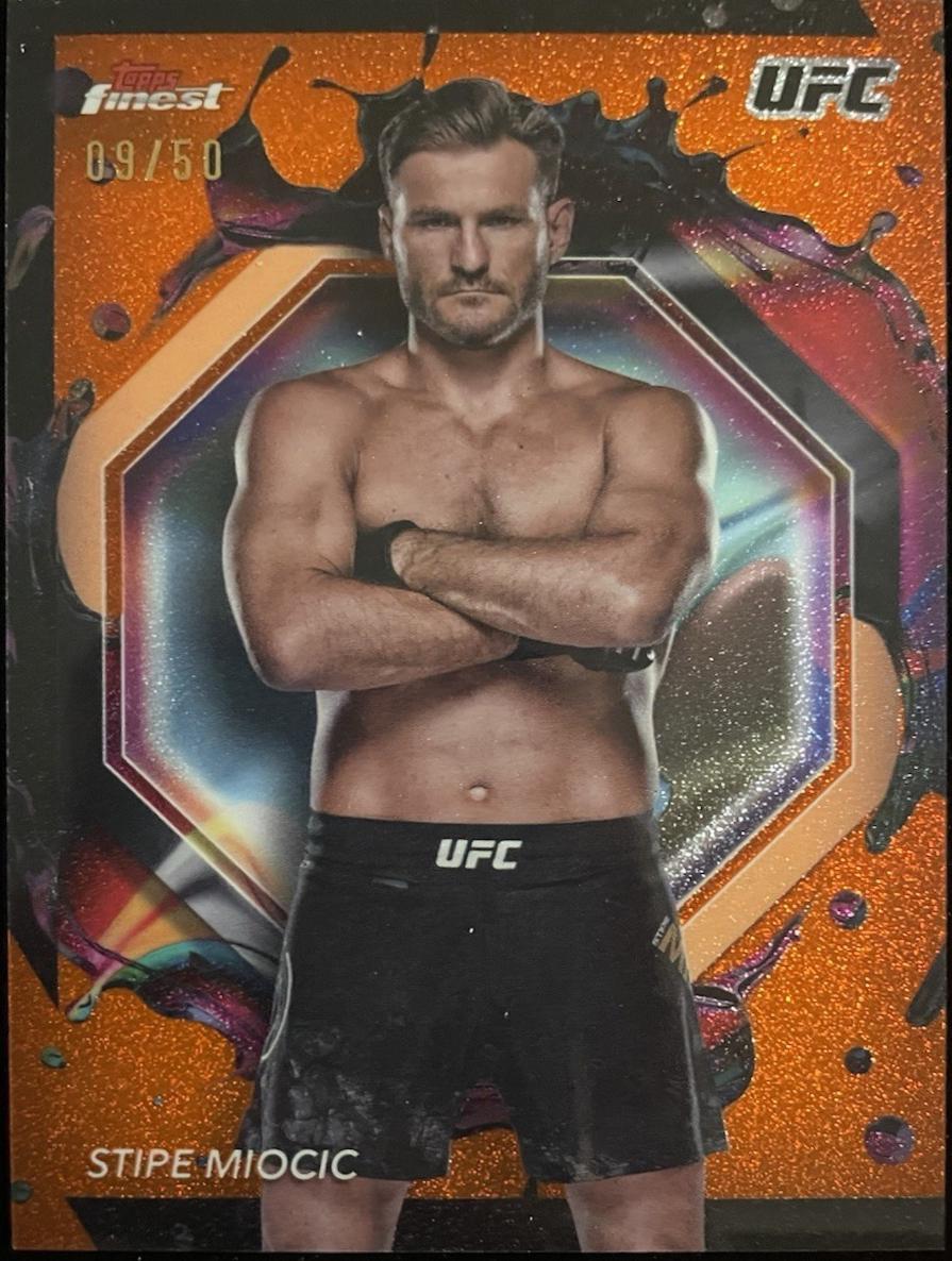 Stipe Miocic 2024 Topps Finest UFC Base Common #7 Gold Refractor