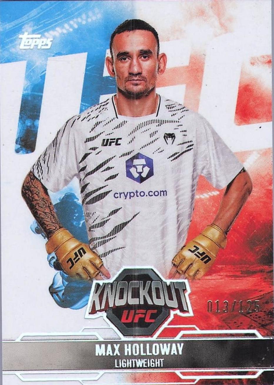 Max Holloway 2025 Topps Knockout UFC Base #56 Holo Silver