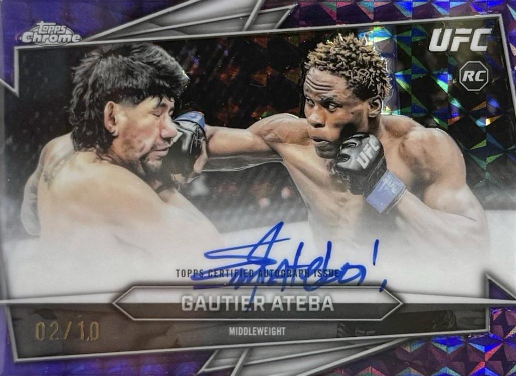Ateba Gautier 2026 Topps Chrome UFC Base Autographs #BAV-AG Purple Geometric Refractor