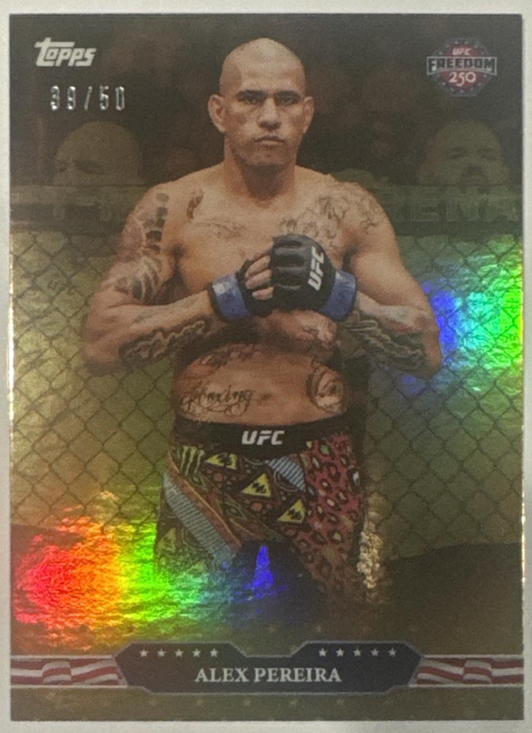 Alex Pereira 2026 Topps UFC Freedom 250 Base #7 Gold