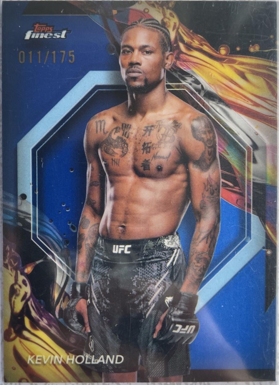 Kevin Holland 2024 Topps Finest UFC Base Uncommon #179 Blue Refractor