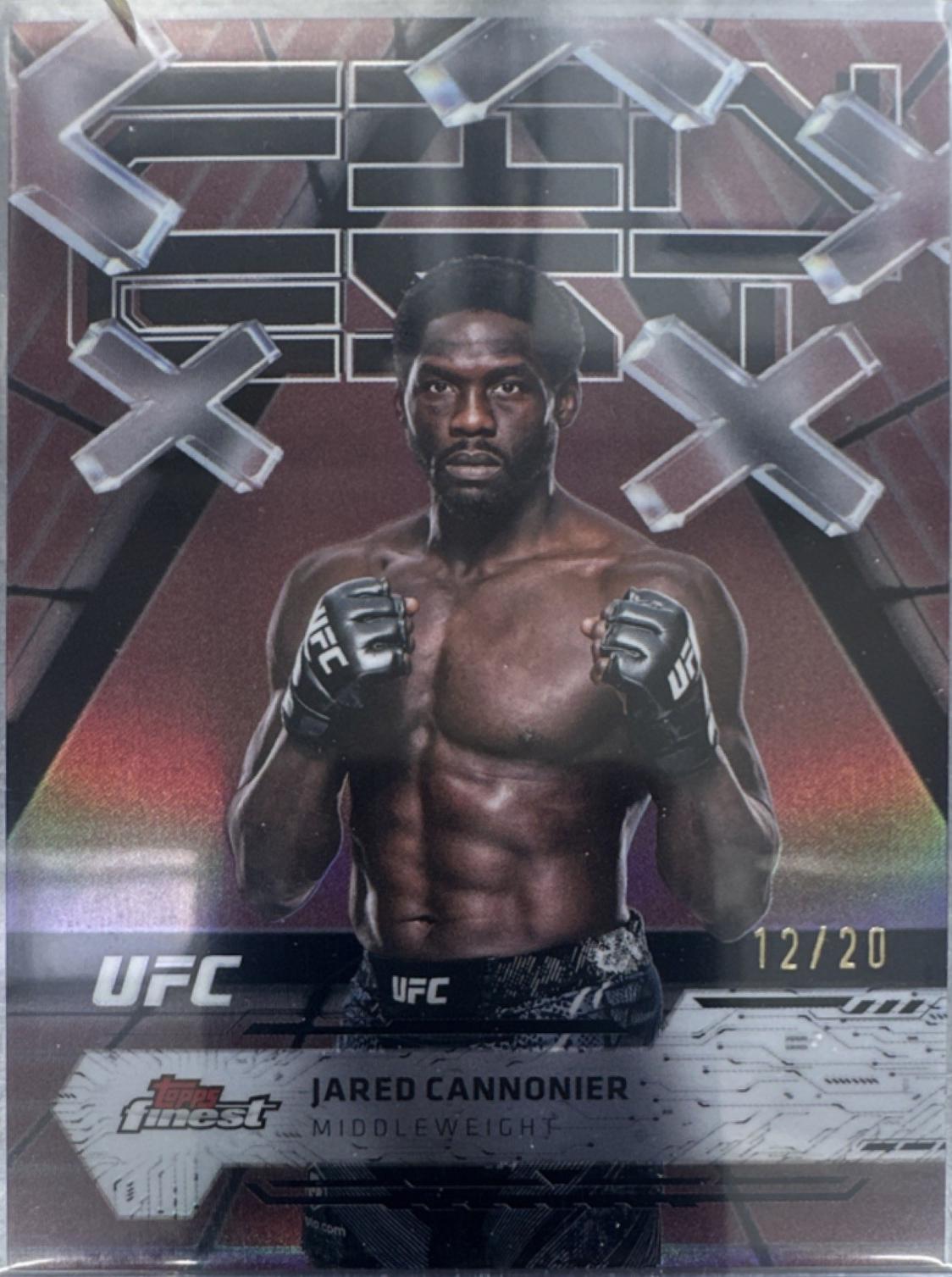 Jared Cannonier 2025 Topps Finest UFC Base Common #61 Red Black Vapor Refractor