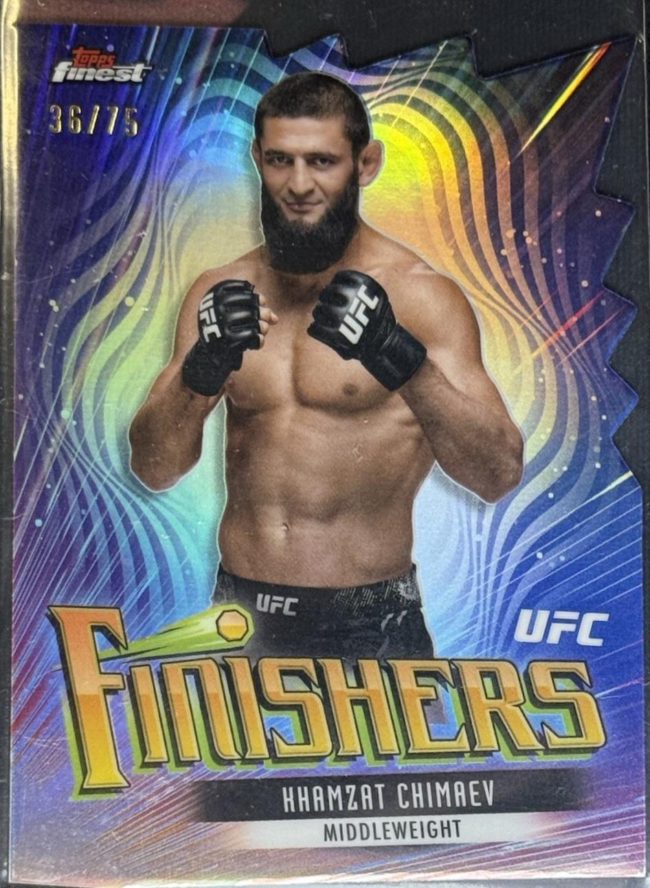 Khamzat Chimaev 2024 Topps Finest UFC Finishers #FIN-2 Die-Cut Refractor