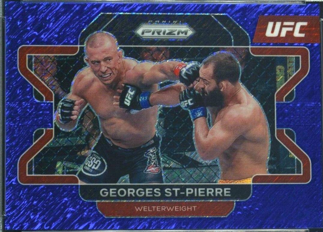 Georges St-Pierre 2022 Panini Prizm UFC Base #61 Blue Shimmer