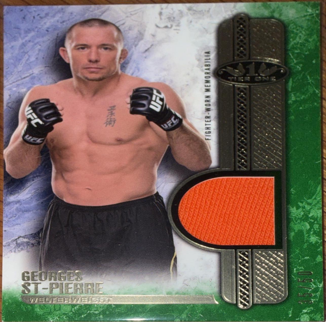 Georges St-Pierre 2017 Topps UFC Knockout Tier One Relics #T1R-GS Green