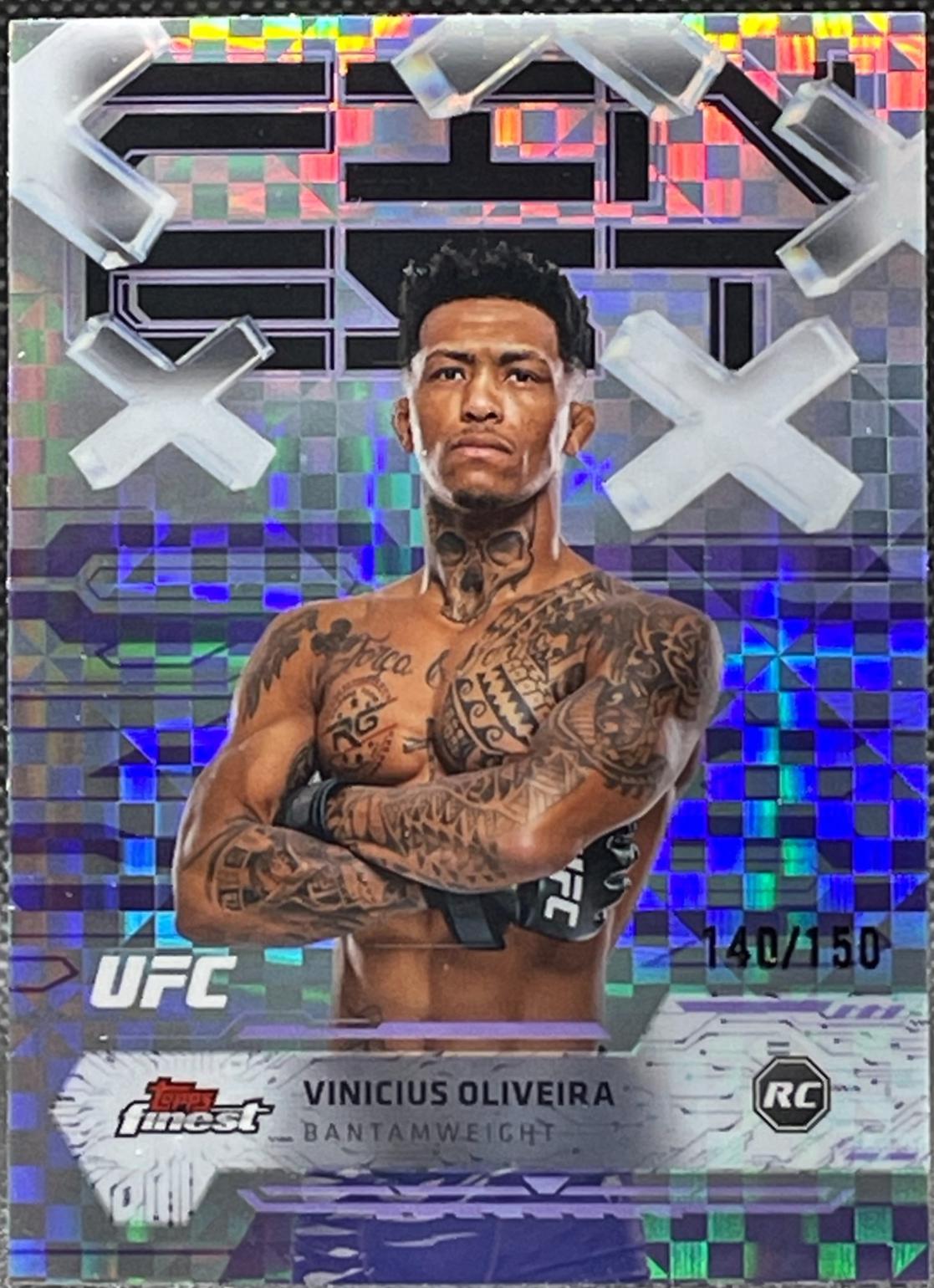Vinicius Oliveira 2025 Topps Finest UFC Base Common #93 Purple Checkerboard Refractor