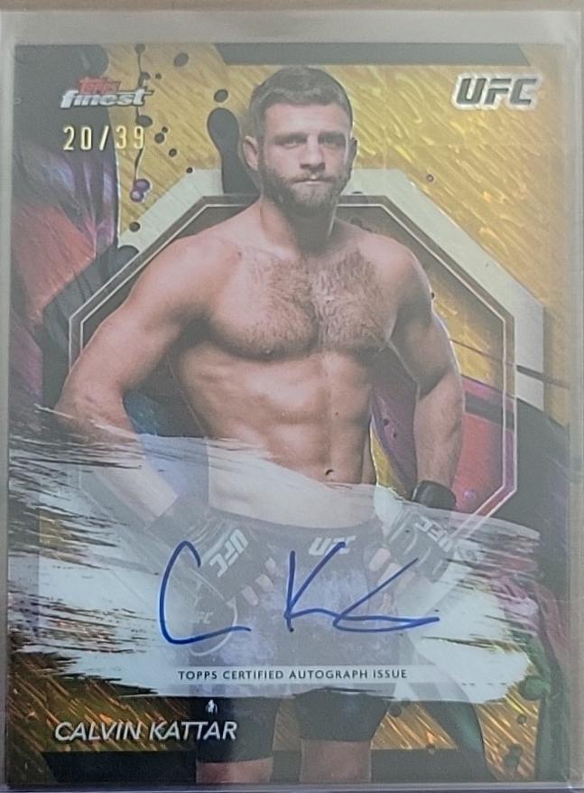 Calvin Kattar 2024 Topps Finest UFC Finest Autographs #FA-CKR Gold Shimmer Refractor