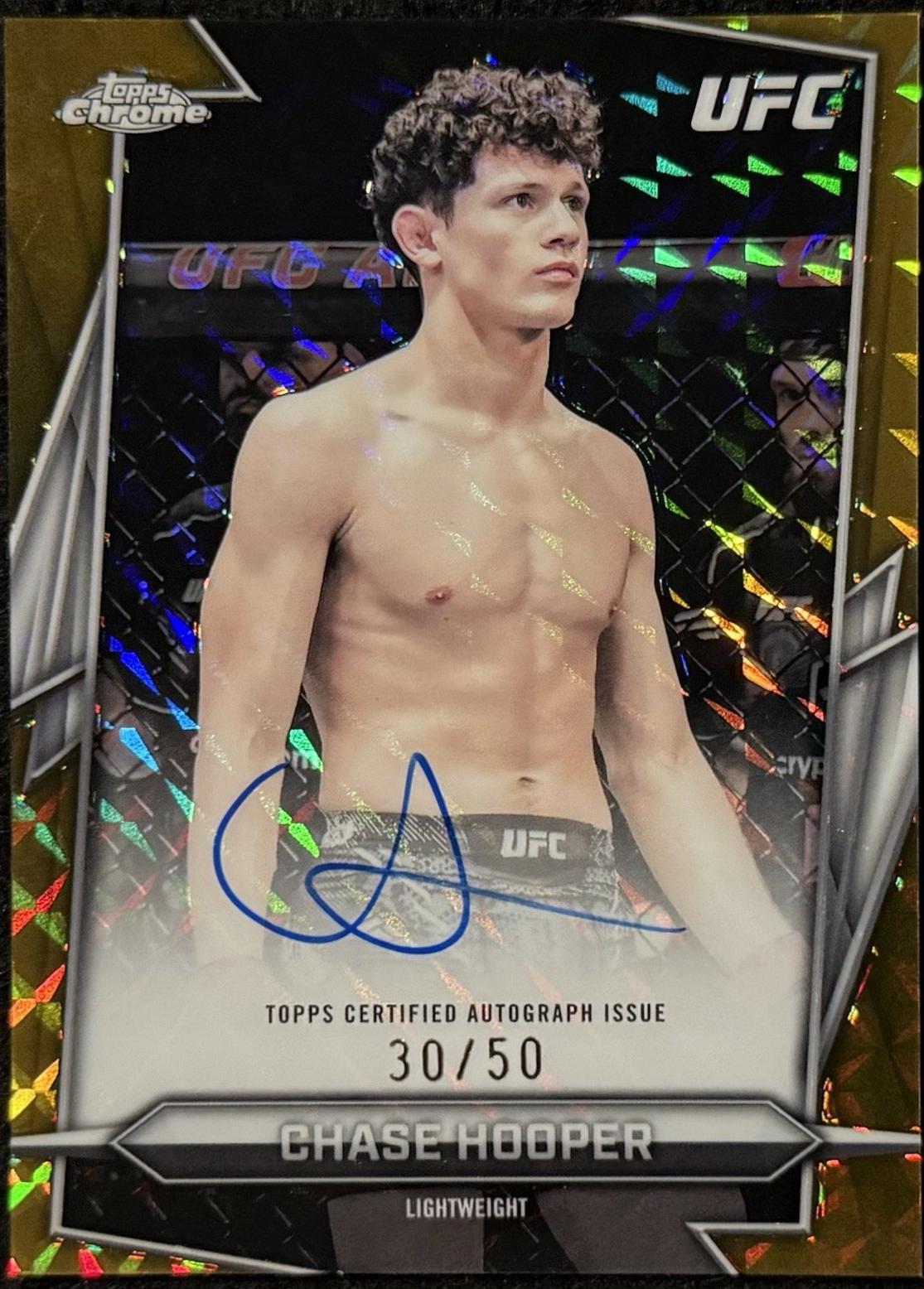 Chase Hooper 2026 Topps Chrome UFC Base Autographs #BAV-CH Gold Geometric Refractor