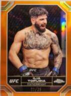 Ilia Topuria 2024 Topps Chrome UFC Base #77 Orange Refractor