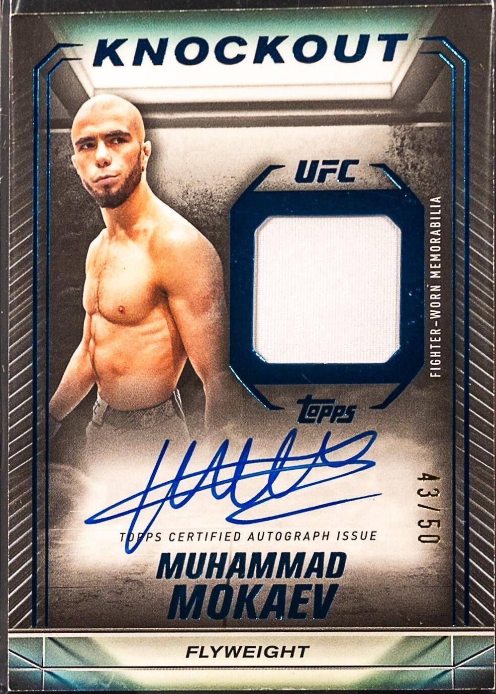 Muhammad Mokaev 2024 Topps Knockout UFC Knockout Autographs #KNA-MMV Blue