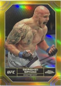 Serghei Spivac 2024 Topps Chrome UFC Base #176 Gold Refractor