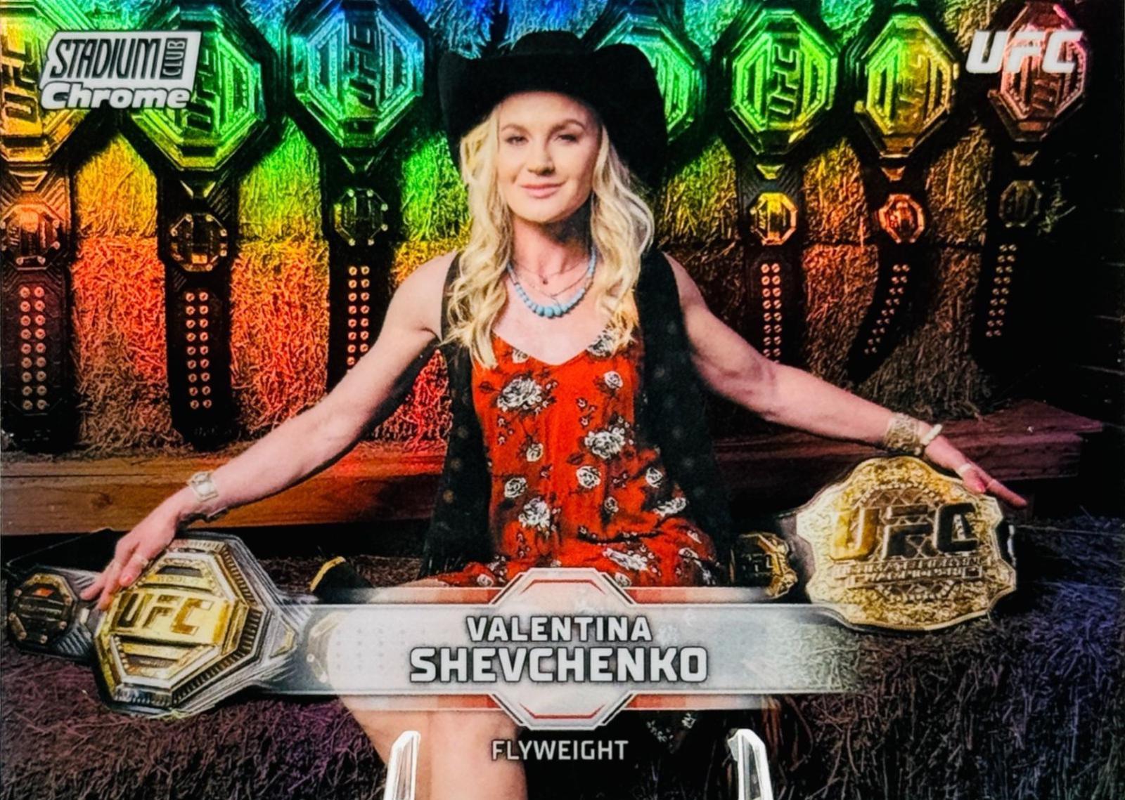 Valentina Shevchenko 2026 Topps Stadium Club UFC Chrome Base #CB-13 Refractor