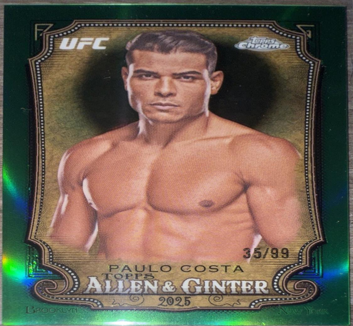 Paulo Costa 2025 Topps Chrome UFC Allen & Ginter #AAG-14 Green Refractor