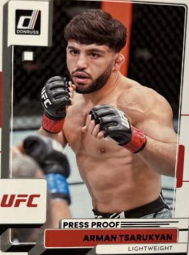 Arman Tsarukyan 2023 Panini Donruss UFC Base #8 Press Proof Purple