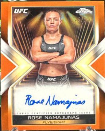 Rose Namajunas 2024 Topps Chrome UFC Main Event Autographs #MEA-RNA Orange Refractor