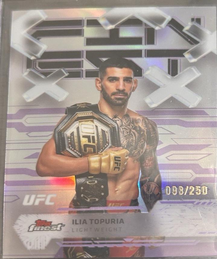Ilia Topuria 2025 Topps Finest UFC Base Common #43 Purple Refractor