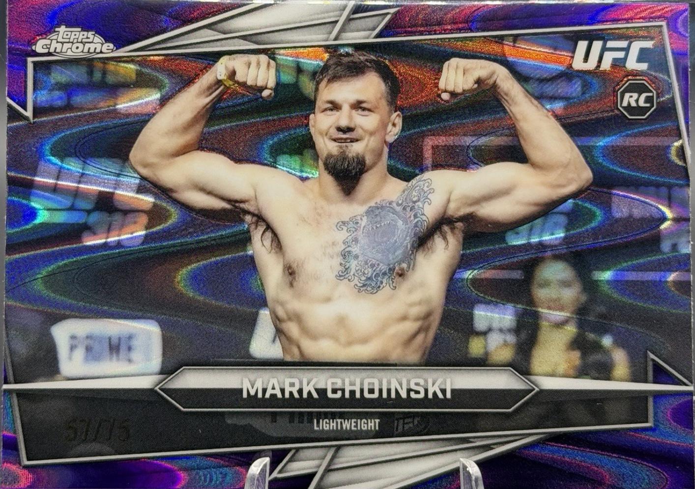 Mark Choinski 2026 Topps Chrome UFC Base #102 Purple Ray Wave Refractor