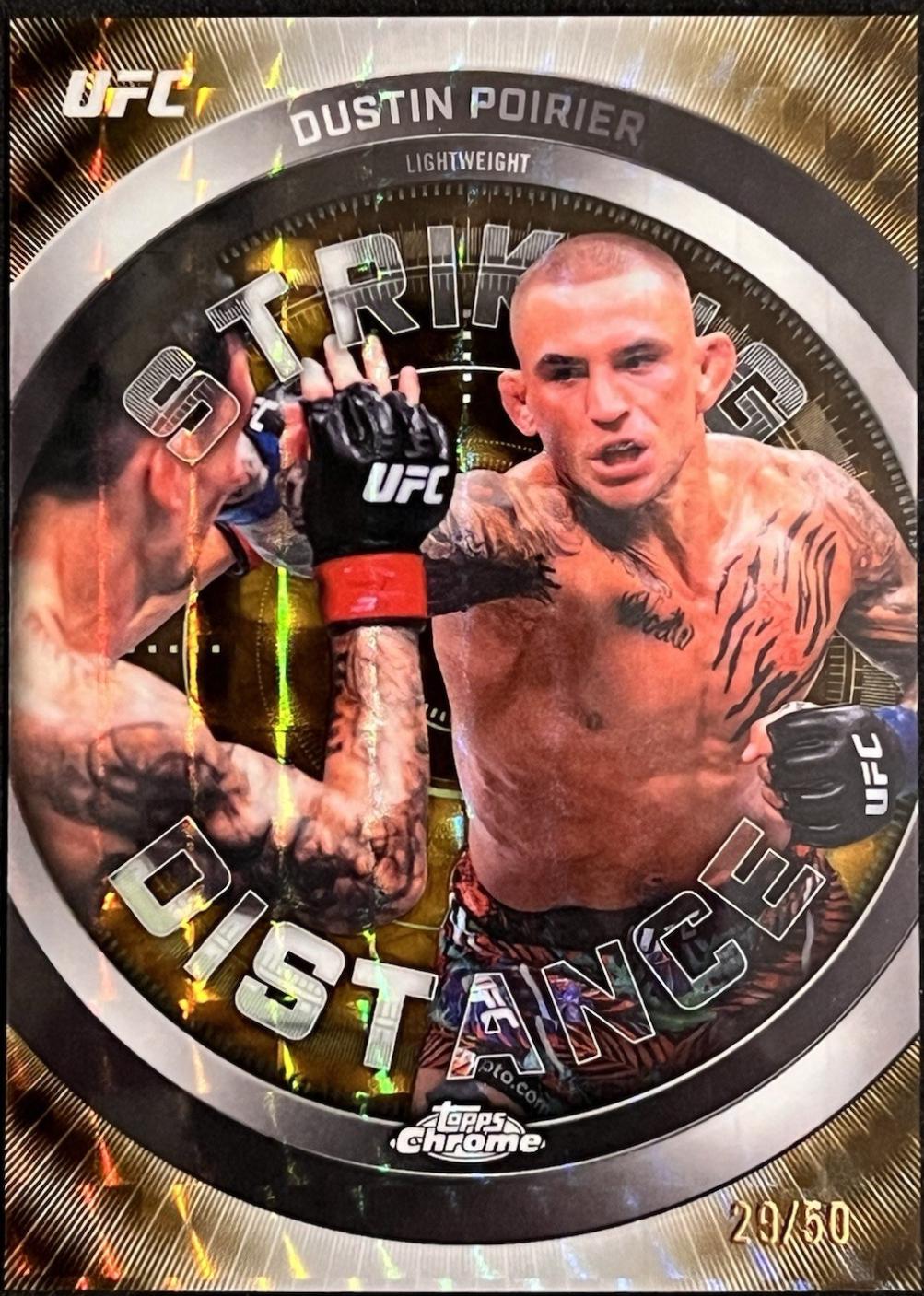Dustin Poirier 2026 Topps Chrome UFC Striking Distance #SD-13 Gold Geometric Refractor