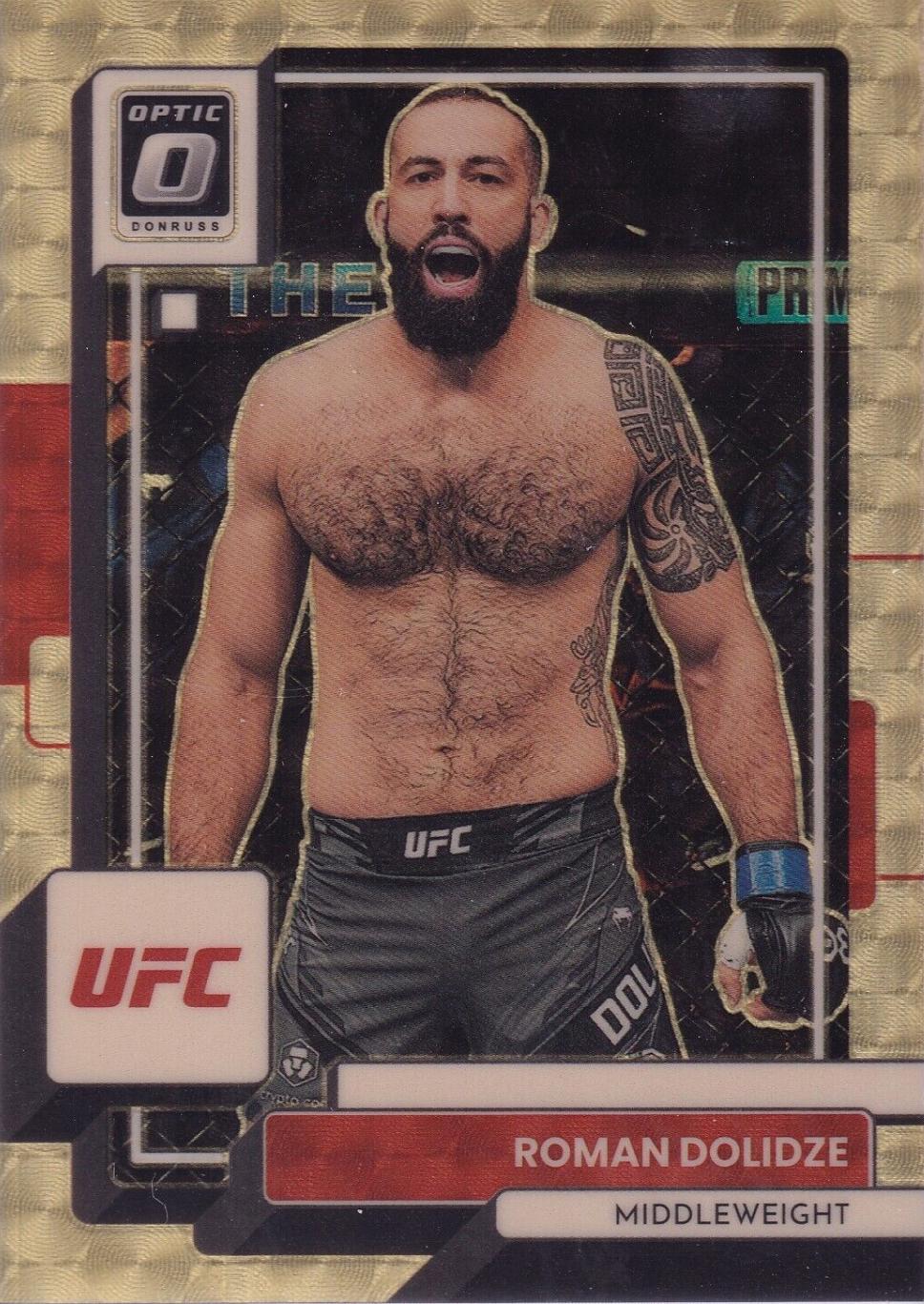 Roman Dolidze 2023 Panini Donruss Optic UFC Base #4 Gold Vinyl