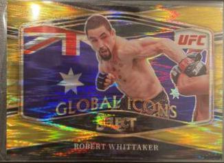 Robert Whittaker 2022 Panini Select UFC Global Icons #2 Gold Flash