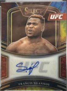 Francis Ngannou 2021 Panini Select UFC Signatures #32 Tie Dye Prizms